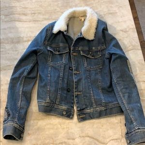 Roxy brand jean jacket with Sherpa fur